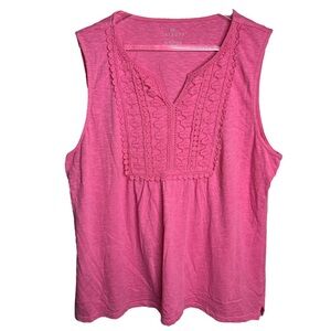 Pink Embroidered Talbots Tank Top